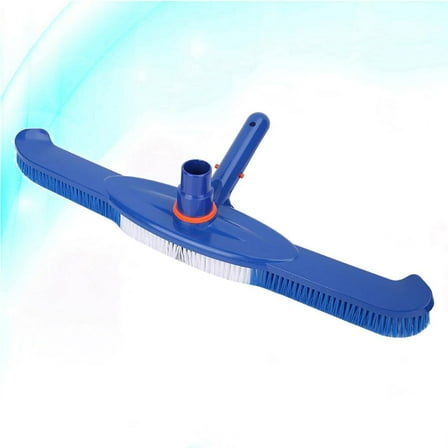 FRCOLOR 1Pc 20 Inch Swimming Pool Plastic Bristles Cleaning Brush Heavy Duty Brush Wall and Floor Brush(Blue)