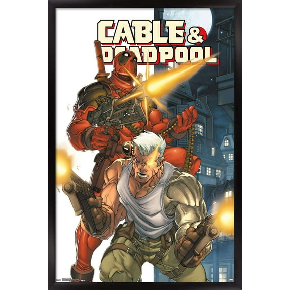 Marvel Comics - Deadpool and Cable Wall Poster, 14.725" x 22.375", Framed