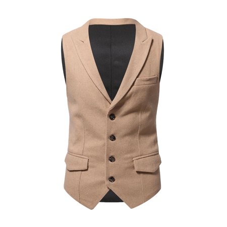 jovati Men's V-Neck Sleeveless Slim Fit Jacket Casual Suit Vests Formal  Layered Waistcoat Business Dress for Wedding 