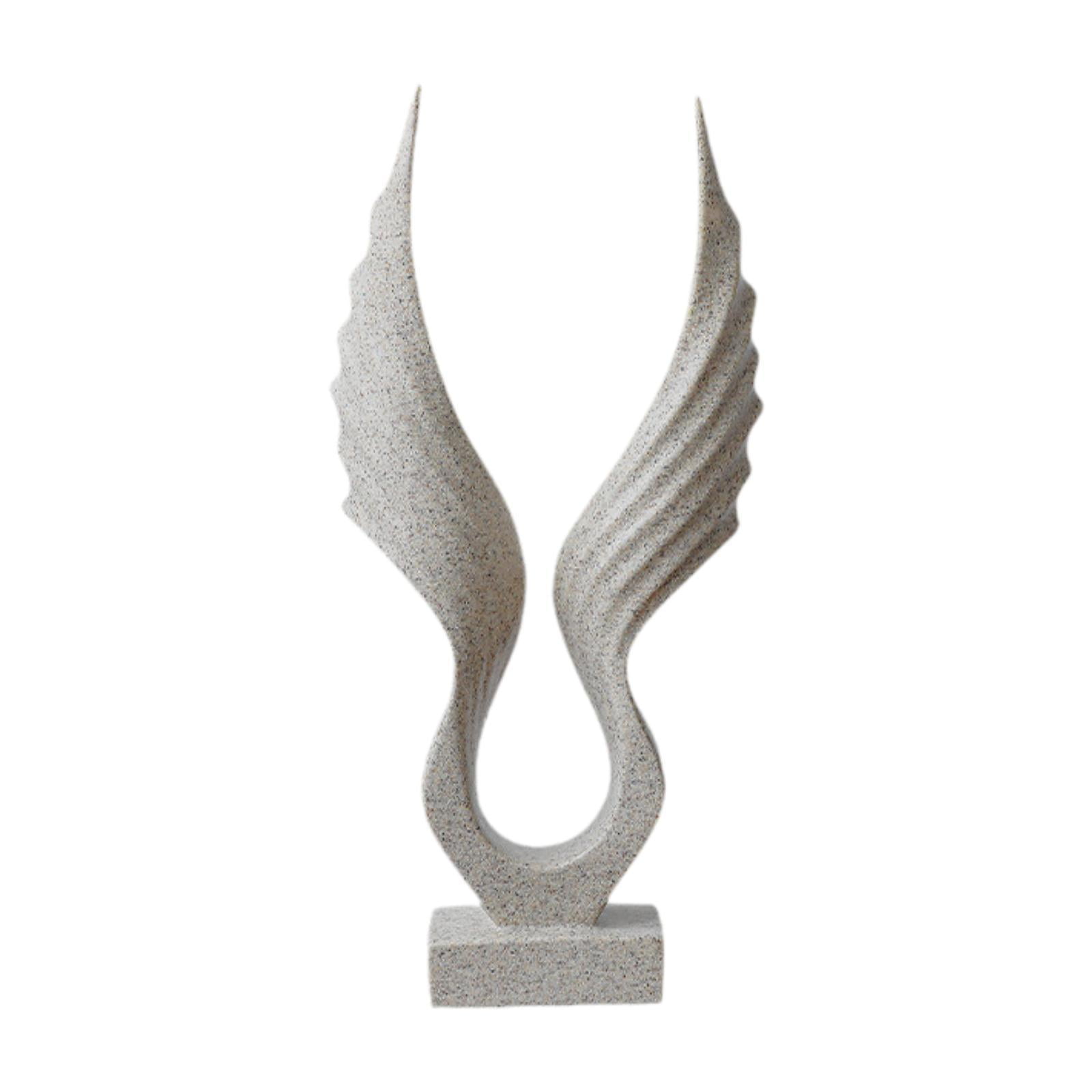 Esquirla Abstract Sculpture Wing Statue Resin Craft Minimalist Artwork Collection Spreading Wing Figurine for Office Porch Decoration Style B