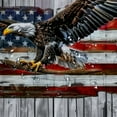 thumbnail image 5 of Fenyluxe American Flag Shower Curtain Vintage Patriotic Eagle Stars Stripes Fourth of July Independence Rustic Wood Panels Art Fabric Polyester Bathroom with Hooks, Black Grey Red White, 5 of 7