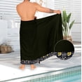 thumbnail image 2 of LA LEELA Men's Pareo Regular Swimsuits Sarong Long Swim Beach Wrap One Size Prussian, Geometric Summer Vacation Party, 2 of 5