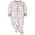 thumbnail image 4 of Gerber Baby Girl Sleep 'N Play Footed Pajamas, 2-Pack, 4 of 5