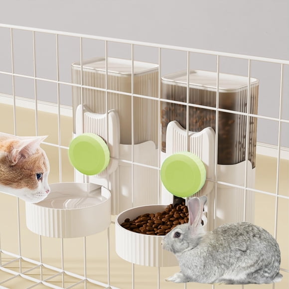 Set de comedero y dispensador de agua kathson Rabbit 1L, color verde