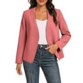 thumbnail image 2 of Paiwinds Women's Blazer Jackets Casual Open Front Collarless Long Sleeve with Decorative Buttons Oversized Relaxed Fit Outerwear, 2 of 9