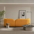 thumbnail image 3 of Bodur Japandi Style Luxury Modern Gold Boucle Fabric Curvy Arm Couch, 3 of 5