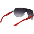 thumbnail image 3 of KHAN - One Piece Shield Lens Unisex Sunglasses Featuring Gradient Lenses and Trendy Color Accents - Red, 3 of 7