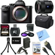 Sony a7S II Full-frame Mirrorless Interchangeable Lens Camera Body 55mm Lens Bundle includes a7S II Body, 55mm Full Frame Lens, 49mm Filter Kit, 64GB Memory Card, Bag, Beach Camera Cloth and More