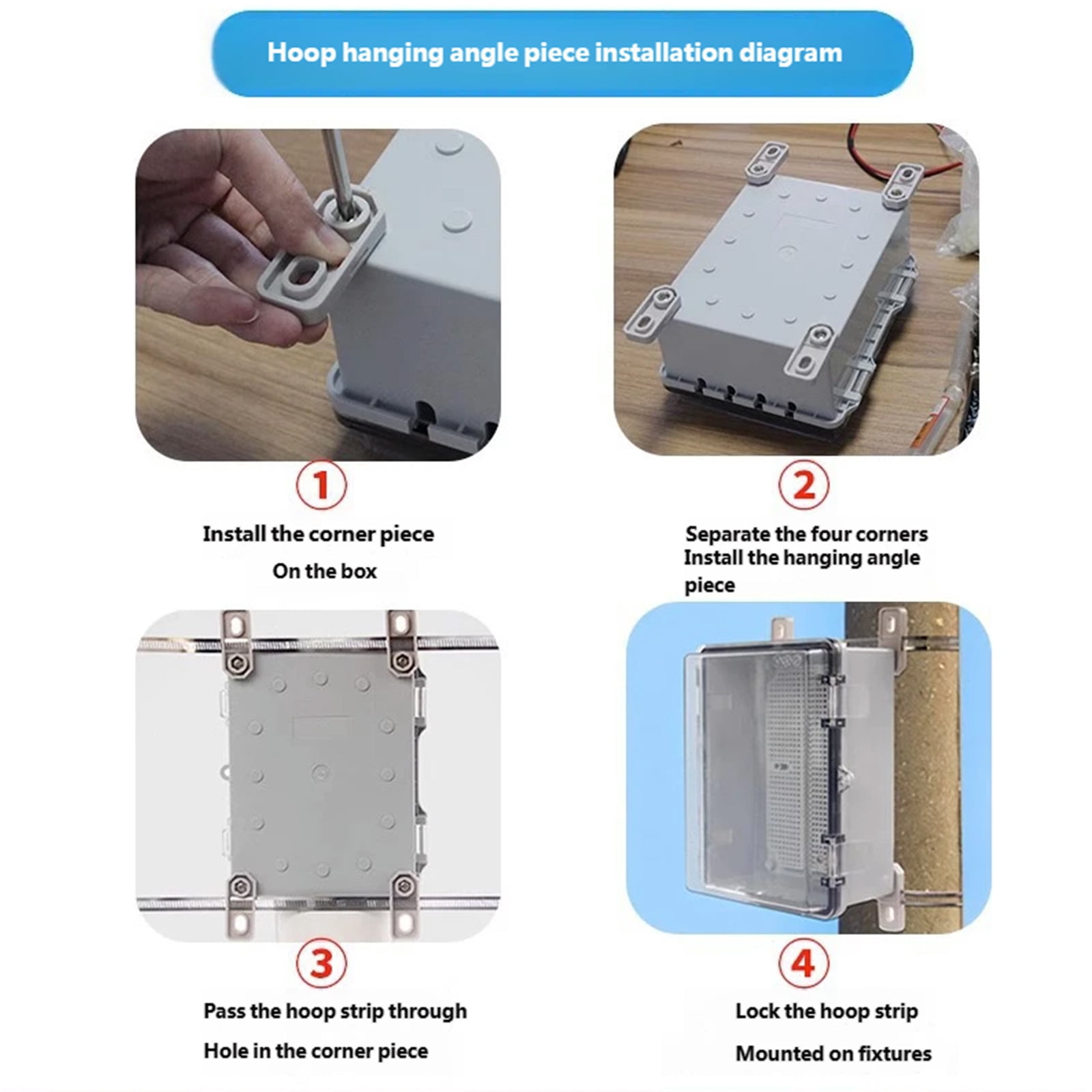 1 Set Quickly Install Waterproofed Box for Electrical Outdoors Lock Included ABS Construction Safety Durability