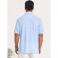 thumbnail image 3 of DARING DIVA Men's Printed Short Sleeve Lightweight Breathable Polo Shirts L Light Blue, 3 of 7