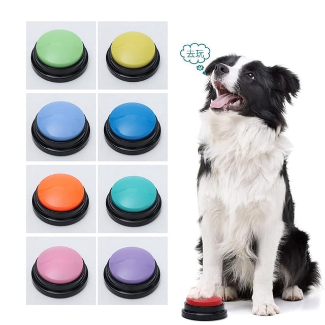 Janrevotw Pet Communication Button Speaker Dog Talking Toys Recording Hairpiece Interactive Tool