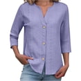 thumbnail image 2 of Plus Size Womens Clothes Kelon Womens Tops Long Sleeve V Neck Business Casual Outfit Summer Fashion Clothing, 3XL, 2 of 9