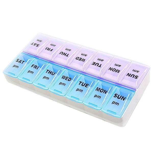 14 Grids 7 Days Weekly Pill Case Pill Organizer Vitamins Splitters