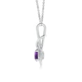 thumbnail image 2 of Angara Collier en Améthyste Naturelle - Pendentif Solitaire Rond en Améthyste avec Nœud Infini en Platine pour Femmes, 2 of 8