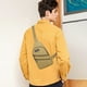 thumbnail image 4 of Bolsa de pecho de lona - Bolsa cruzada exterior con cremallera engrosada para hombres y mujeres, mochila multiusos para senderismo de senderismo 30x17x17x5cm caqui/verde/café, 4 of 6