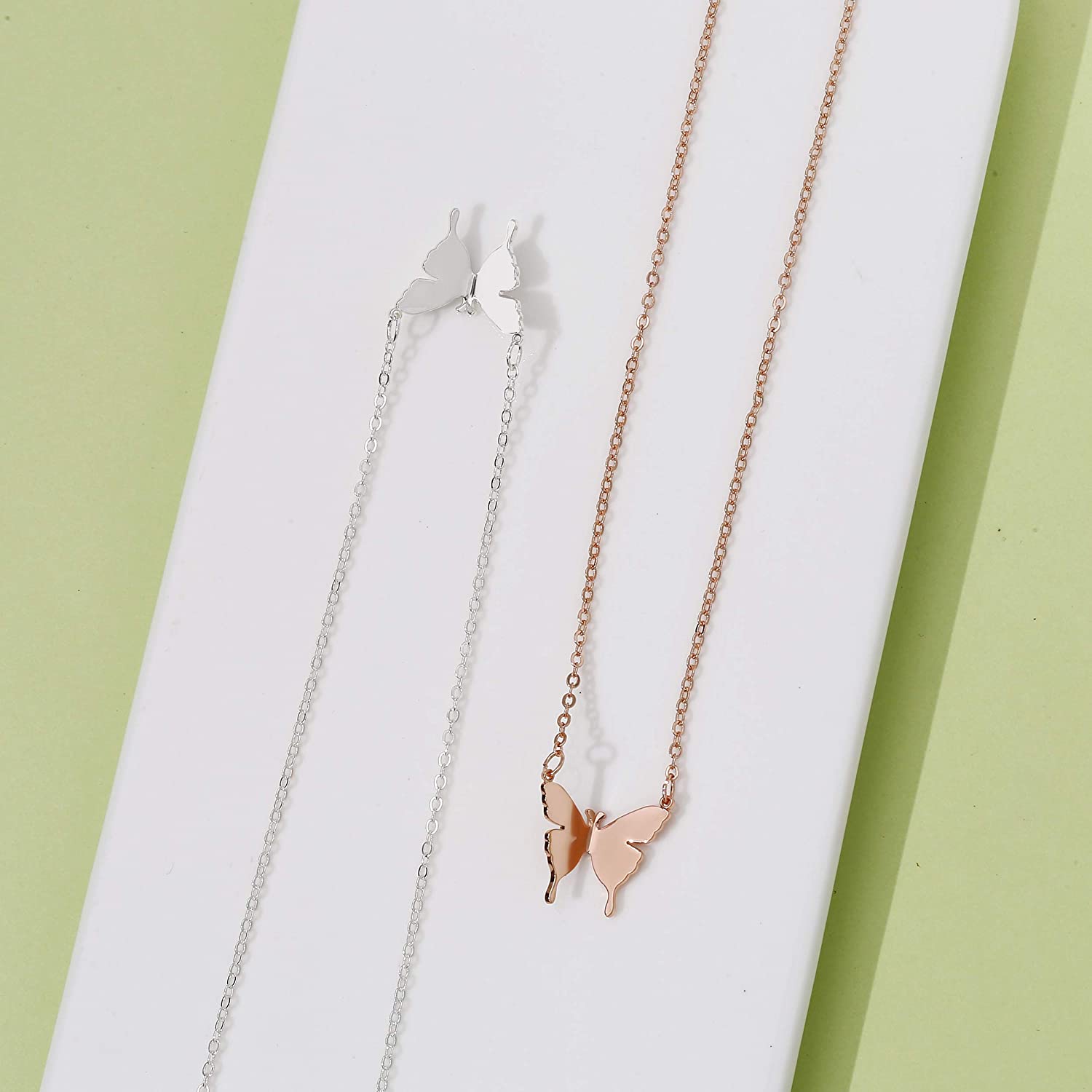 Viromy Gold Butterfly Pendant Necklace 
