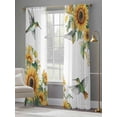 thumbnail image 4 of Sunflower Sheer Curtains for Living Room Bedroom Summer Flowers Hummingbird Retro Sheer Curtains 96 Inch Long 2 Panels Set Light Filtering Curtain Window Treatments Drapes for Dining Room, 4 of 6