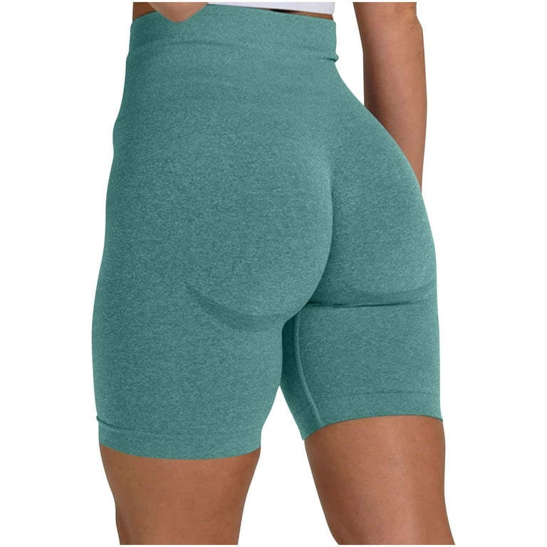 XFLWAM Scrunch Butt Lifting Workout Shorts for Women High Waisted Butt Lift  Yoga Gym Seamless Booty Shorts Army Green S