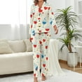 thumbnail image 2 of Top-kevin Wine Glasses Hearts Music Stars Women's Long-Sleeve Shirt And Full-Length Bottom Pajama Set, 2 of 12