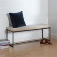 thumbnail image 4 of 48" Metal and Upholstered Tufted Bench - Tan, 4 of 7