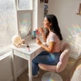 thumbnail image 2 of Silla giratoria de estudio FurnitureR ajustable en altura Rosa CARNATION, 2 of 6