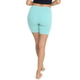 thumbnail image 3 of Stretch Is Comfort Women's Cotton Biker Shorts Mint 2X, 3 of 6
