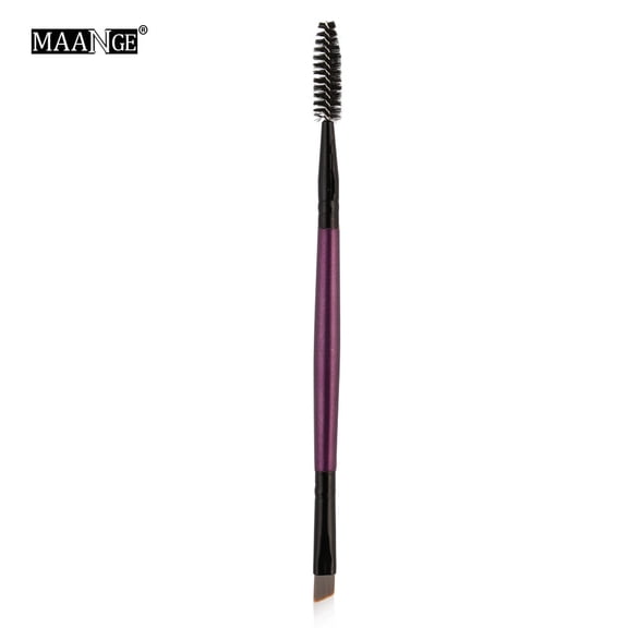 Fiudx Cepillo para Cejas, Herramienta de Maquillaje Angular de Doble Cara, Mango de Madera Natural, Diseño de Fibra Sintética, Uso Diario, Esencial para Mujeres, Material Ecológico.