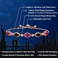 thumbnail image 2 of Gem Stone King 18K Rose Gold Plated Silver Red Created Ruby and Black Onyx Bracelet for Women | 3.95 Cttw | Gemstone July Birthstone | Oval 7X5MM | Fully Adjustable 9 inch, 2 of 6
