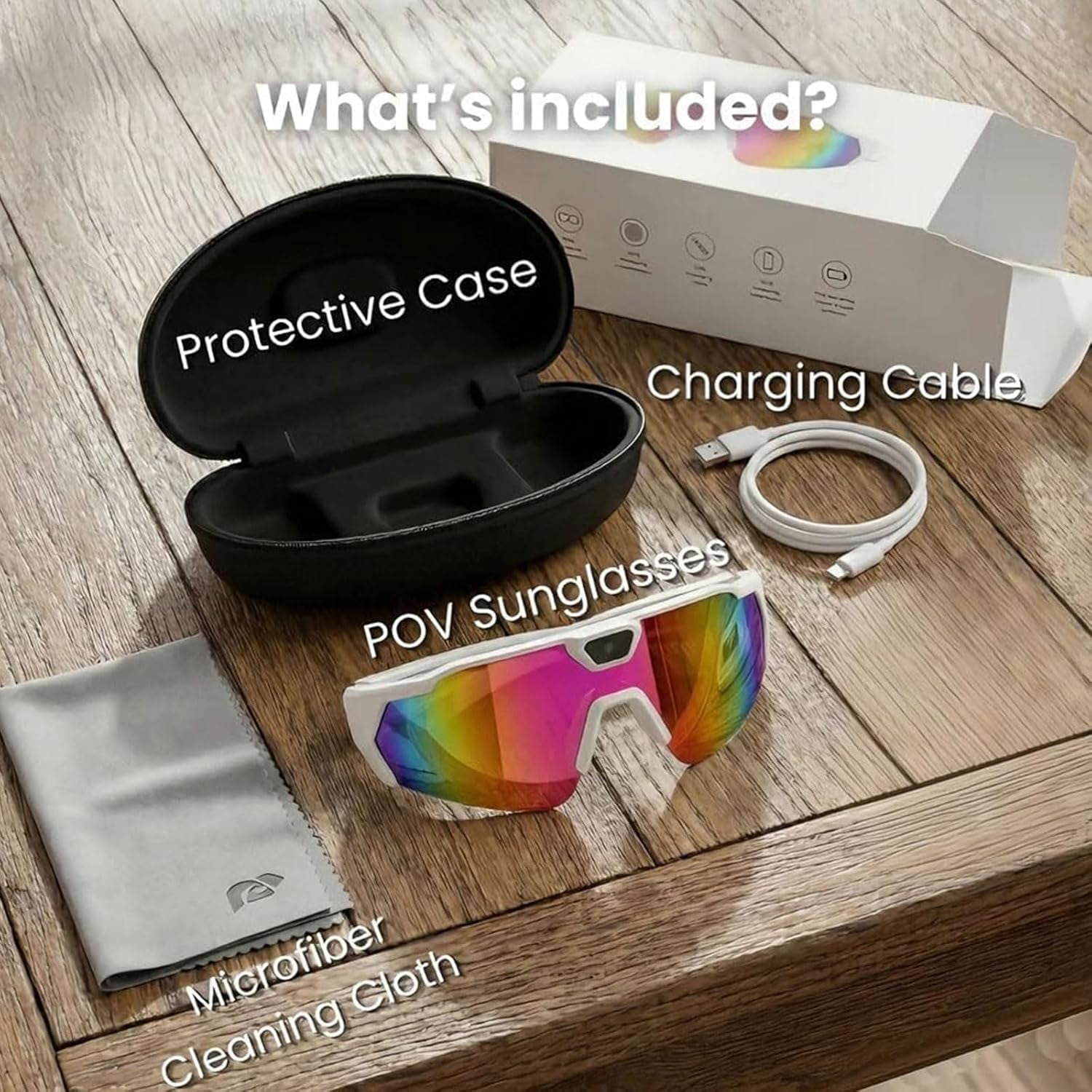 2026 Upgrade POV Glasses 4K Baseball Sunglasses with Camera, Audio Video Recording & WiFi Action for Cycling Hiking, Sports Smart Glasses with Camera