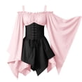 thumbnail image 4 of Iyufng Womens Off The Shoulder Flare Sleeve Corset Mini Dresses Gothic Witch Halloween Fancy Dress, 4 of 4