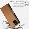 thumbnail image 4 of Compatible with iPhone 15 Wallet Case, Classic PU Leather Flip Folio Case with Card Holders Kickstand [Shockproof TPU Inner Shell] Phone Cover for iPhone 15, Brown, 4 of 7