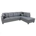 thumbnail image 2 of Star Home Living Corp Simon Tissu de Lin Face Droite Sectionnelle en Gris, 2 of 9
