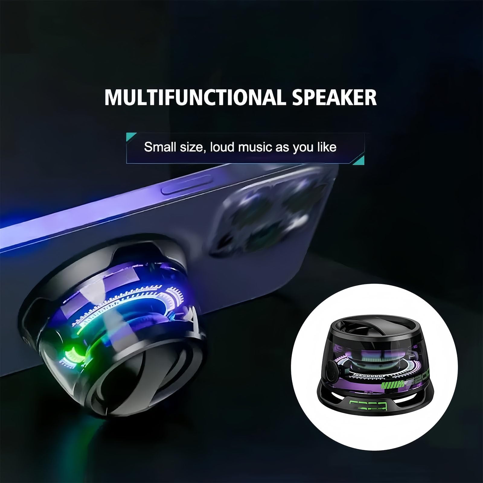 Magnetic Bluetooth Speaker,Multifunctional Portable G200 Speaker with Multi RGB Color Light Show-3D Surround Sound Effect,Phone Stand for iPhone, Android, TWS Pairing