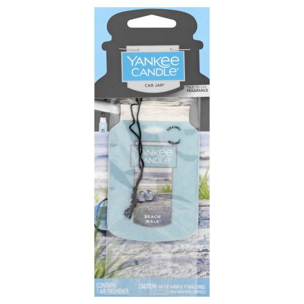 Yankee Candle Car Jar Classic Auto ,Home & Office Air Freshener Beach Walk-3 PK