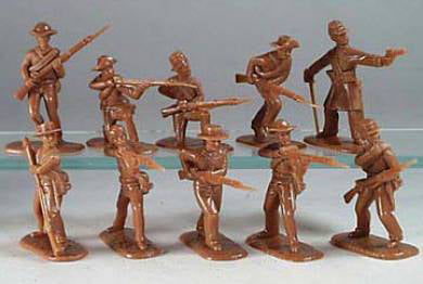 Plastic Toy Soldiers American Civil War Confederate General Staff Mounted 1/32 