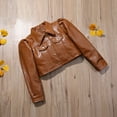 thumbnail image 4 of Kids Coat, Girls Solid Color Turn-Down Collar Long Sleeve Jacket Tops for Spring Fall, 2-8 Years, 4 of 10