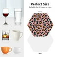 thumbnail image 6 of Pofeuu Leopard Print Coasters for Drinks, 4Pack PU Leather Coasters, Bar Drink Coasters for Tabletop Protection, Furniture from Damage-Hexagon, 6 of 6