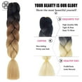 thumbnail image 4 of Luxtrada Braiding Hair Ombre Kanekalon Braids Synthetic Braiding Hair 2Pcs/1Pairs Hair Extension for Twist Braiding Hair (24" Black), 4 of 7