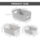 thumbnail image 2 of Juego de 3 cestas de almacenamiento de plástico blanco, cesta de almacenamiento de plástico, cesta de plástico con asa para armarios apilables, cocina, dormitorio, baño, oficina, 3 tamaños (gris) Vhermosa WLJ-3489, 2 of 3