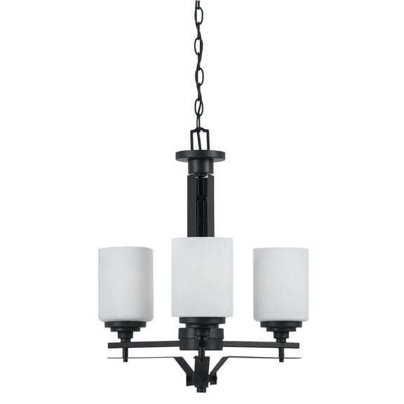 Cal Lighting Three Light Chandelier in Texture Black