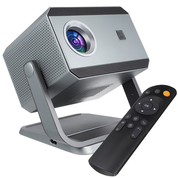 FELTECHELECTR Proyector portátil, proyector de vídeo, miniproyector portátil, proyector doméstico, pequeño proyector de películas, proyector de teléfono para el hogar con enchufe estadounidense.
