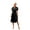 Black, variant on Women's Tied Button Up Shirt Dress in Polyester Fabric with Self Tie Button Front for Everyday Elegance for Daily Wear