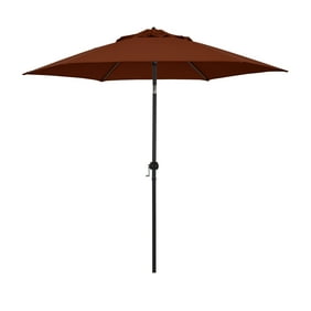 Outdoor Patio Umbrella 10 Ft With Hand Crank Burnt Orange