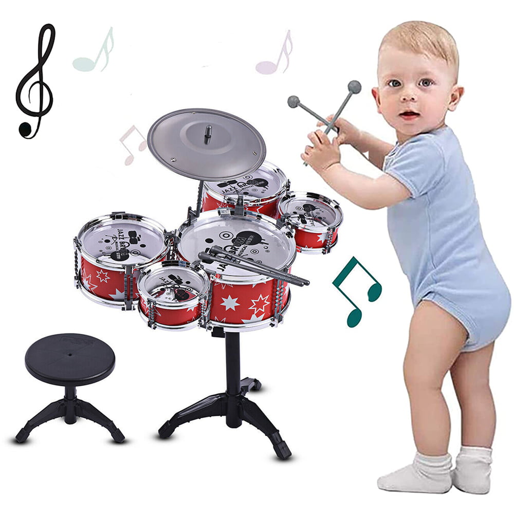 8Pc Jazz Drum Music Drum Quick & Easy Assembly No Tools Required Kids Toy Gift 