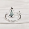 thumbnail image 5 of Natural Blue Apatite Ring, Rough Apatite Ring, Birthstone, Star Adjustable Ring, 925 Sterling Silver, Womens Ring, Christmas, Thanksgiving, Handmade, Statement Jewelry, Rough Gemstone Jewelry, 5 of 5