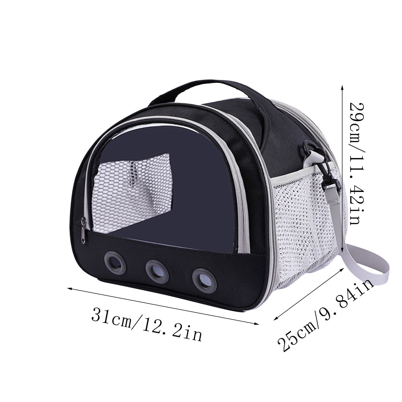 Cat Carriers Dog Carrier Pet Carrier for Small Medium Cats Dogs, Soft-Sided Dog Travel Bag with Safety Zippers, Collapsible Pet Carrying Case 12.2x9.84x11.42 Inch Black