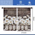 thumbnail image 3 of Rustic Farmhouse Daisy Kitchen Curtains 27.5W x 39L Inch Country Vintage Rural Wood Wooden Quotes Inspirational Rod Pocket Short Small Window Treatment Drapes Decor 2 Panels, 3 of 6