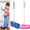 Pink+Blue(2PC), variant on Poo Life 2PC Mini Chenille Mop Cute Cartoon Flat Dust Mop Detachable 360 Degree Rotation Extension-type Children Role Play Mop Cleaner Toy for Home Decor Brown+Green