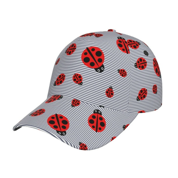 Fotbe Ladybug Gorro Clásico de Béisbol, Gorra Ajustable con Broche Snapback, Gorro de Exterior de Algodón Suave