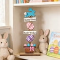 thumbnail image 4 of CaiYueKe Easter Wooden Tabletop Decorations Party Scene Set Foldable Ornaments Holiday Home Decor Spring Bunny Chick Egg Centerpiece Arrangement, 4 of 7